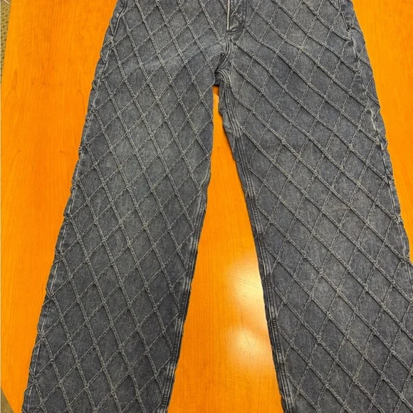 Rag & Bone Logan mid rise wide leg Quilted denim jeans size 30 - Picture 2 of 13